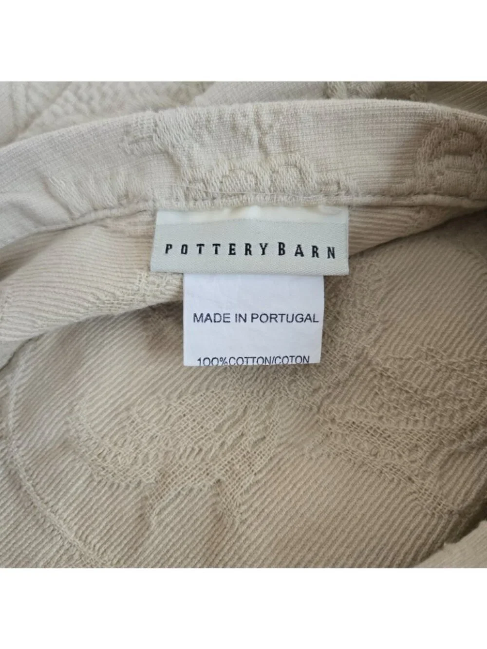 Pottery Barn AMBROSIA Matelassé Shams Standard Pillow Beige Floral Quilted Set 3
